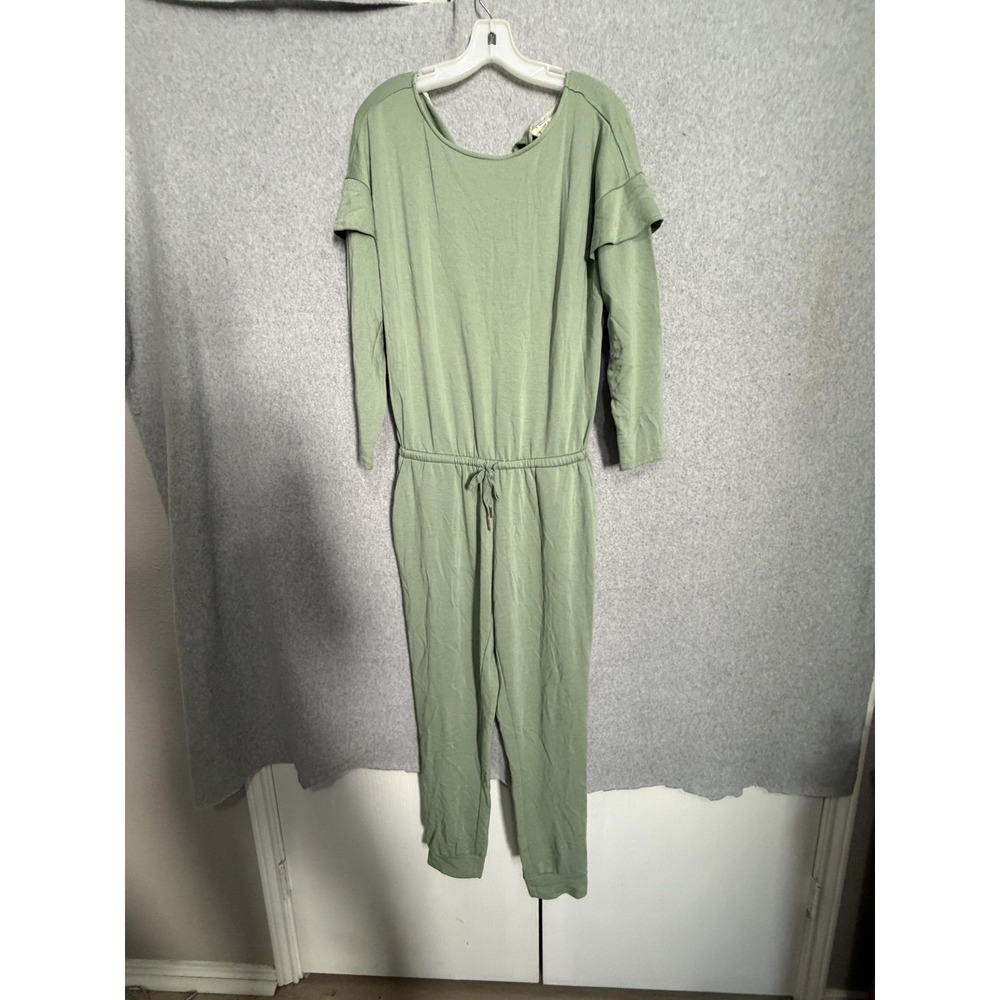 Matilda‎ Jane Jumpsuit Womens S Green Jersey Long Sleeve Elastic Waist Pockets
